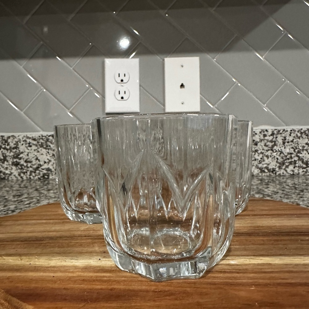 Set of Three Vintage Old Fashion Glasses